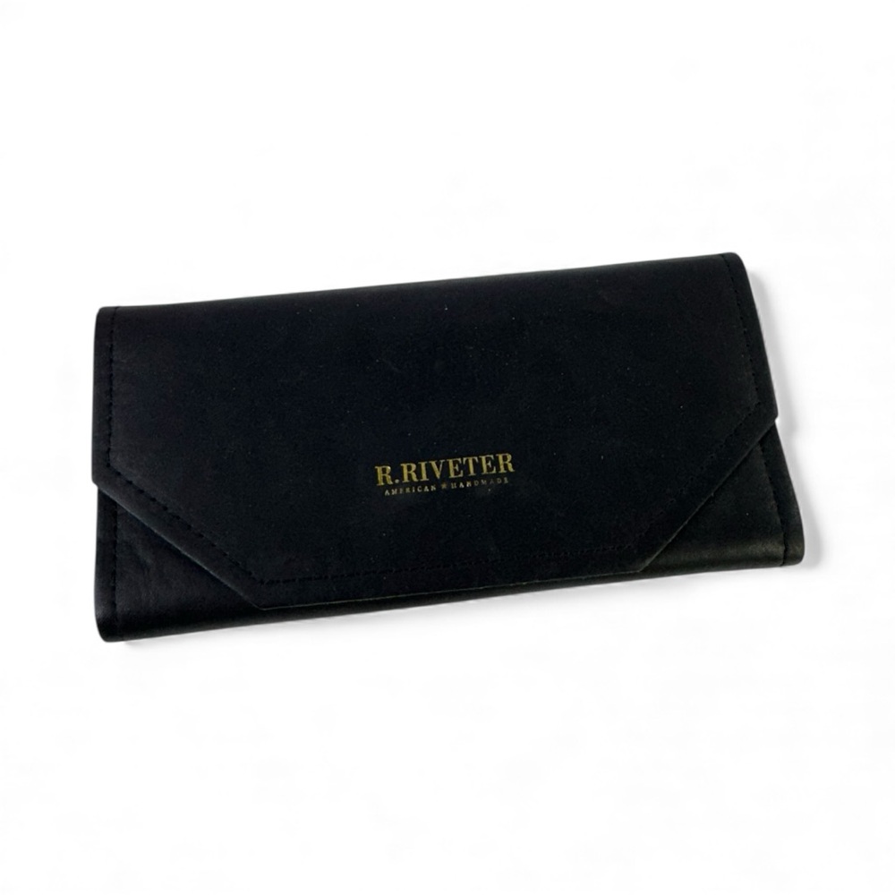 R. Riveter Tri-Fold Wallet - Black Leather